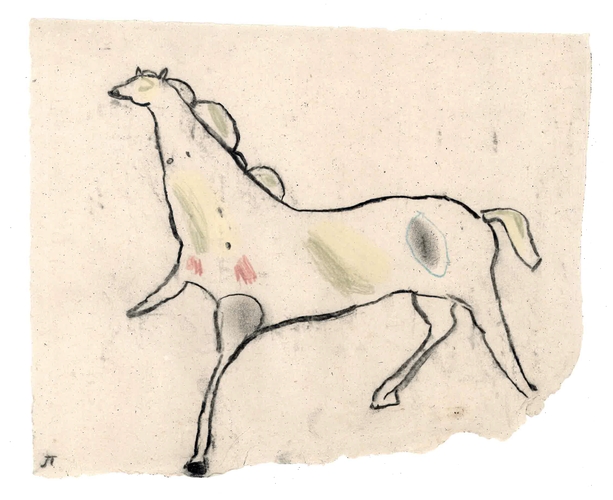 Trotter, 2013, charcoal and chalk on paper, 22 x 25.5cm